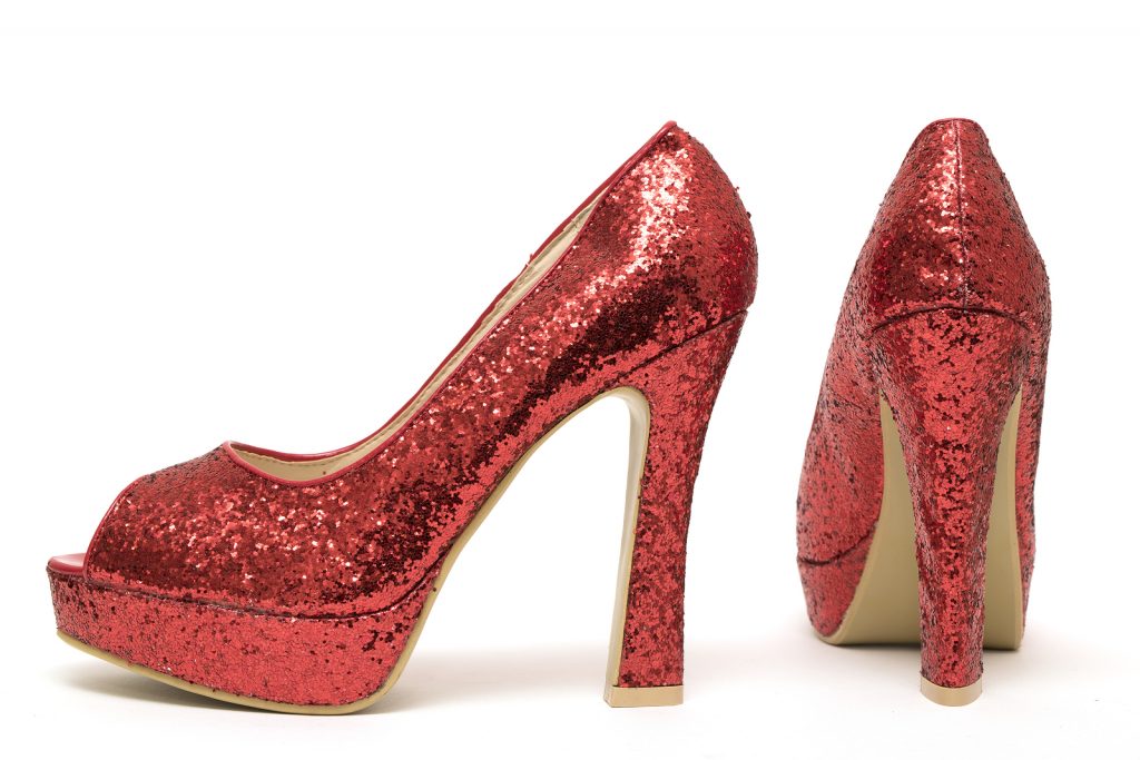 Red shoes with sass and sparkle