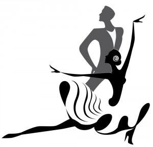 silhouette of dancing couple
