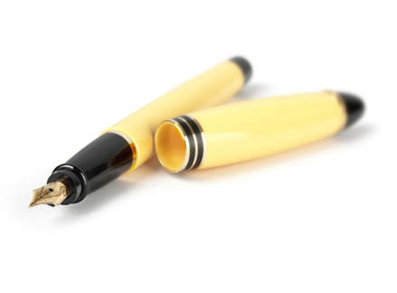 Yellow fountain pen