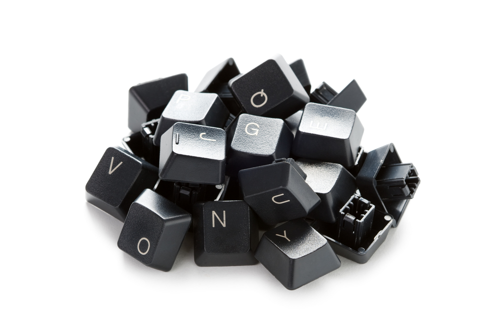 A pile of keyboard keys